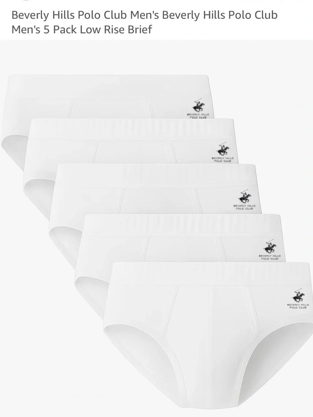 Fun to wear U.S. Polo Assn. Men's 5-Pack Low-Rise White bikini briefs 🩲pack